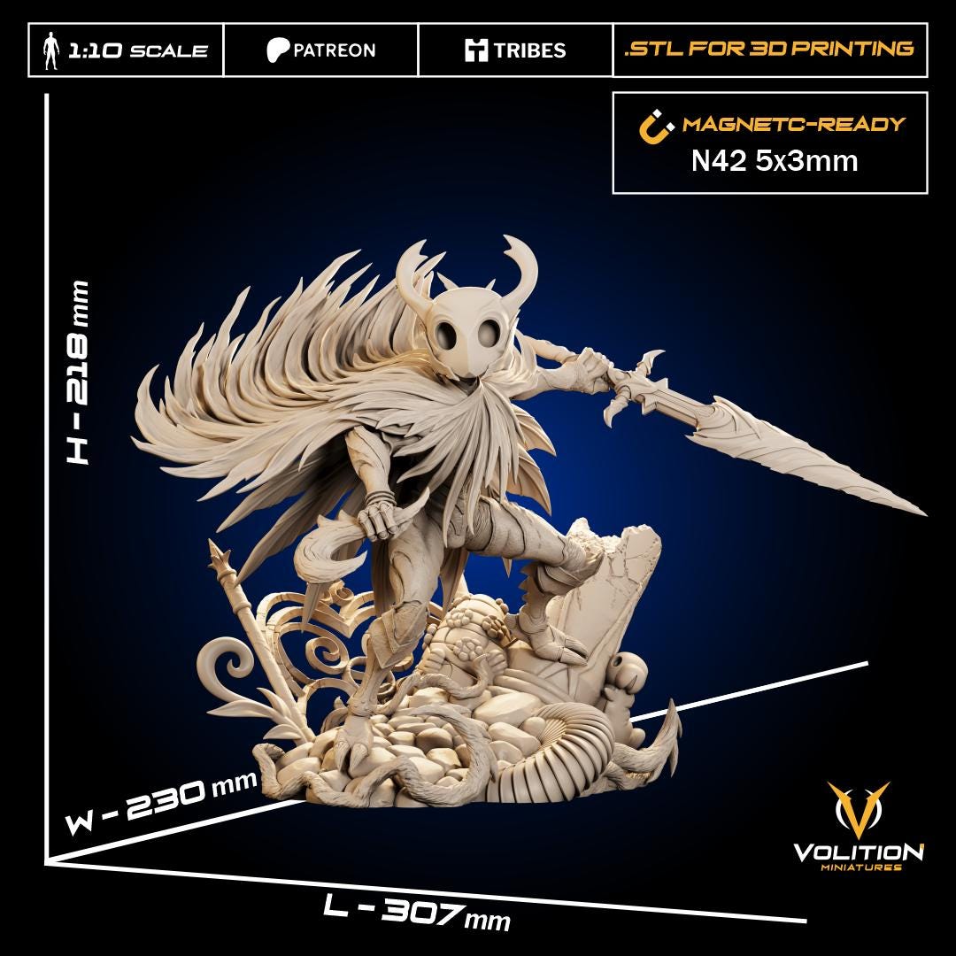 Knight  from Hollow Knight | 1:10 Statue |Highly Detailed| VolitionMiniatures Model | Painted-Unpainted |Diorama