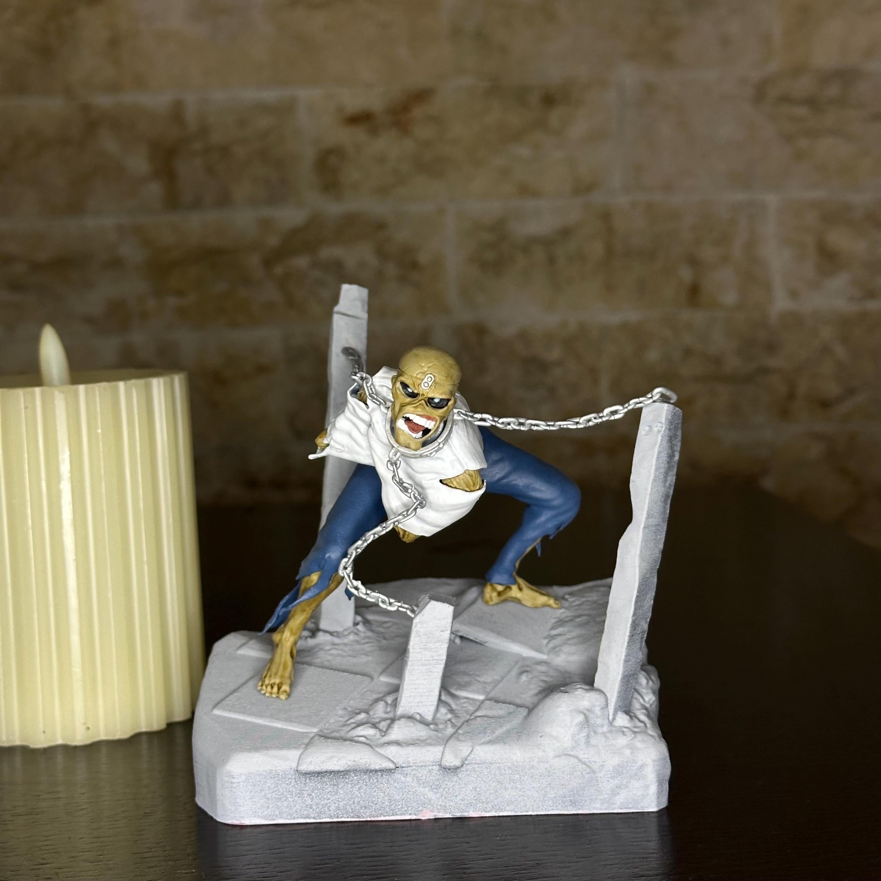 Iron Maiden Piece of Mind Eddie Figure | Hand-Painted Heavy Metal Collectible Statue | 3D Printed Resin Model for Rock Fans| FANART|