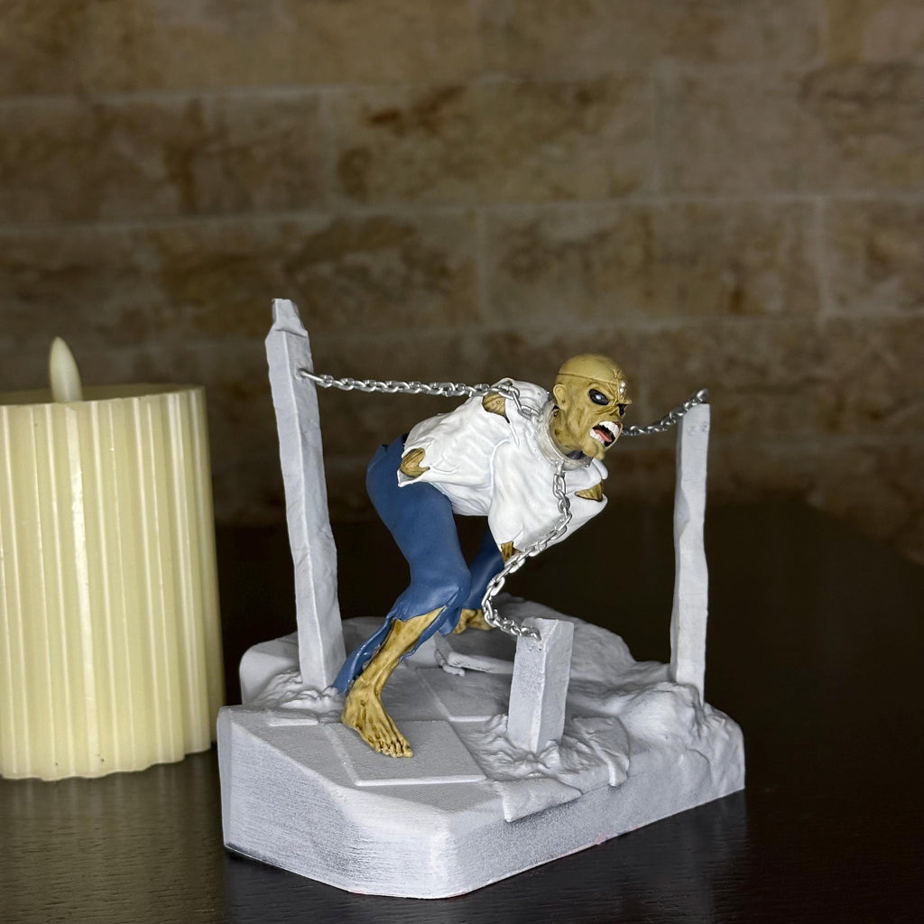 Iron Maiden Piece of Mind Eddie Figure | Hand-Painted Heavy Metal Collectible Statue | 3D Printed Resin Model for Rock Fans| FANART|