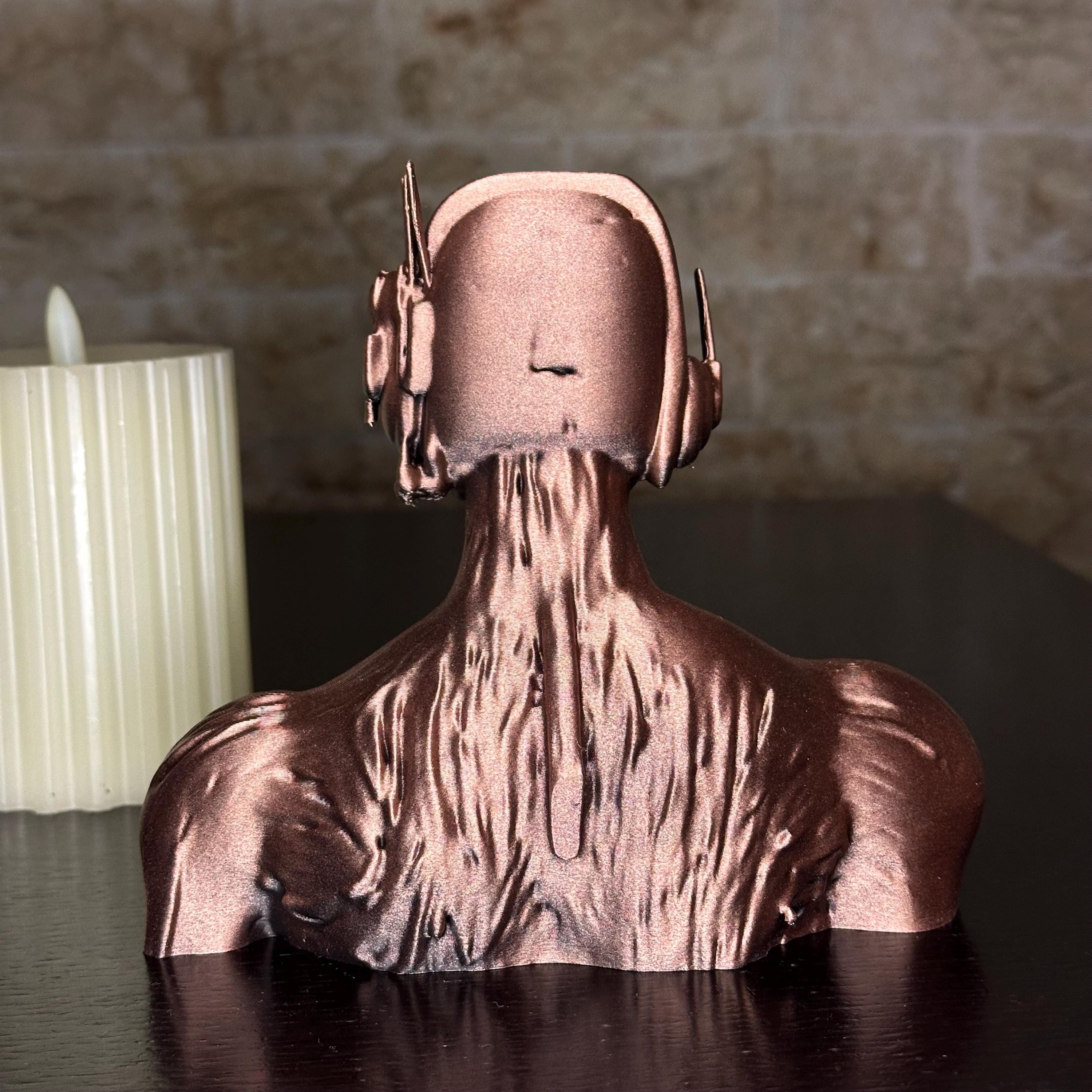 Cyborg Eddie Somewhere In Time Iron Maiden Bust | Hand-Painted Heavy Metal Collectible Statue Bust | 3D Printed Model for Rock Fans| FANART|