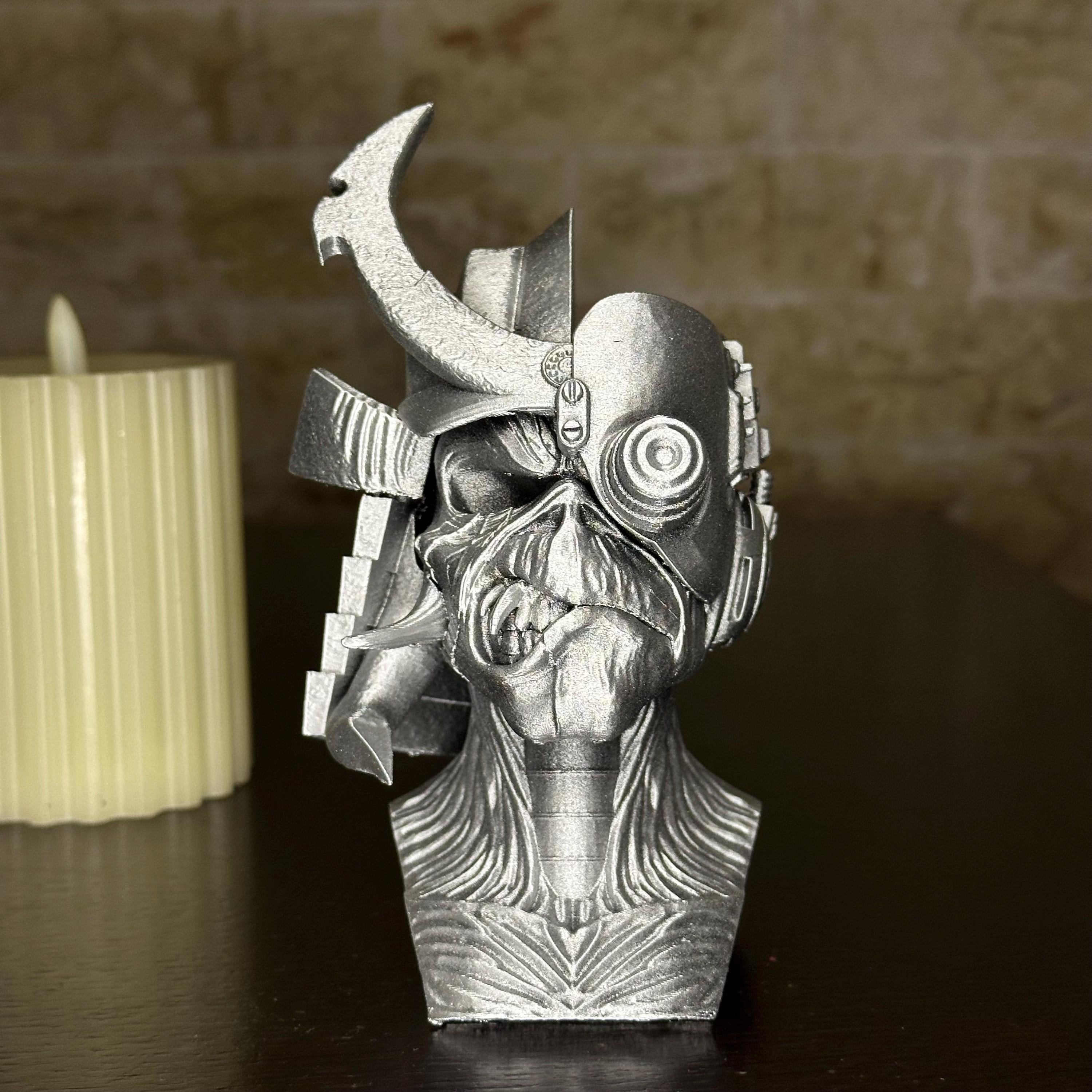 Future Past Eddie Iron Maiden Bust | Hand-Painted Heavy Metal Collectible Statue Bust | 3D Printed Model for Rock Fans| FANART|