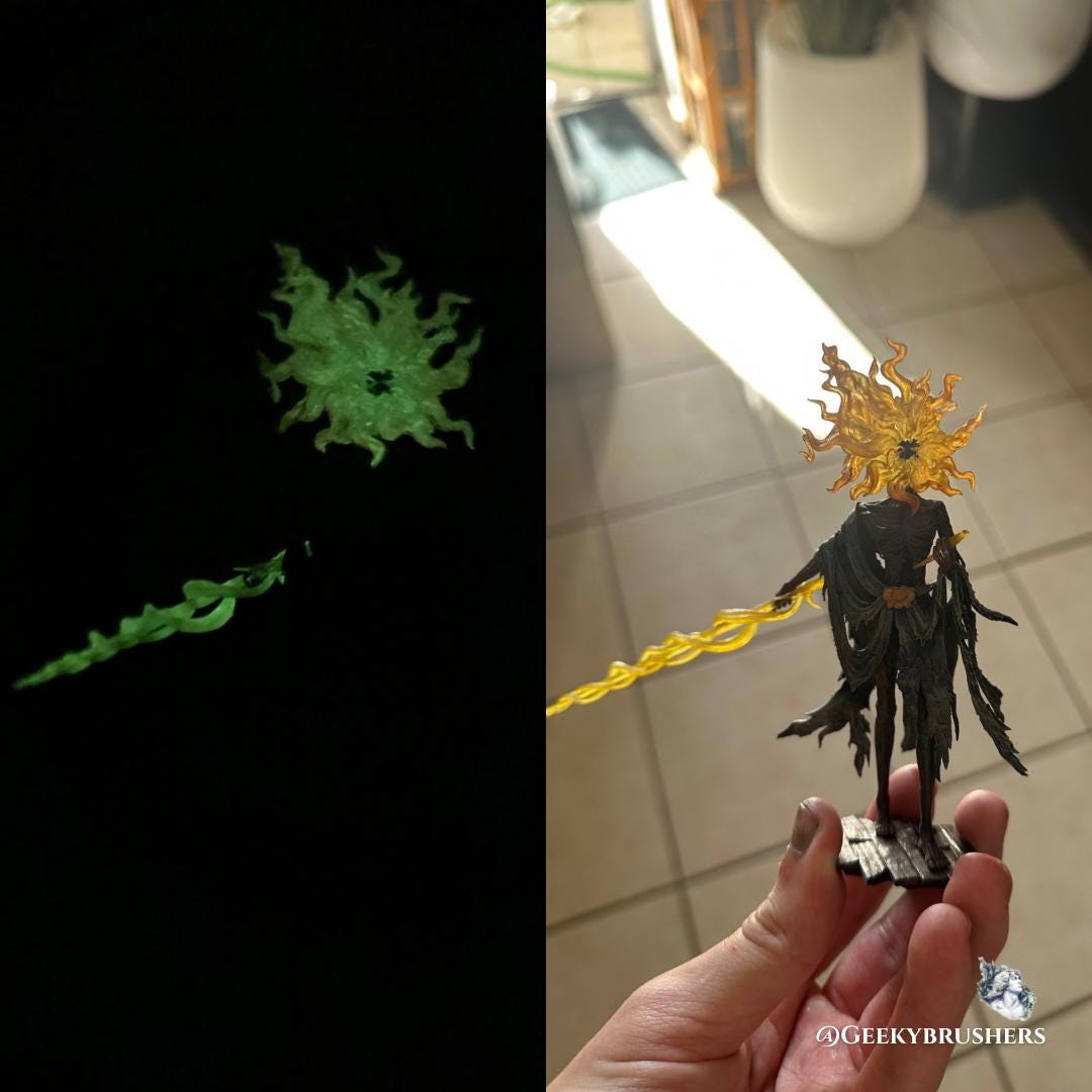 Midra Lord of Frenzied Flame Elden Ring Figure and Glow in the Dark | Shadow of the Erdtree Boss Statue | 3D Printed & Hand Painted