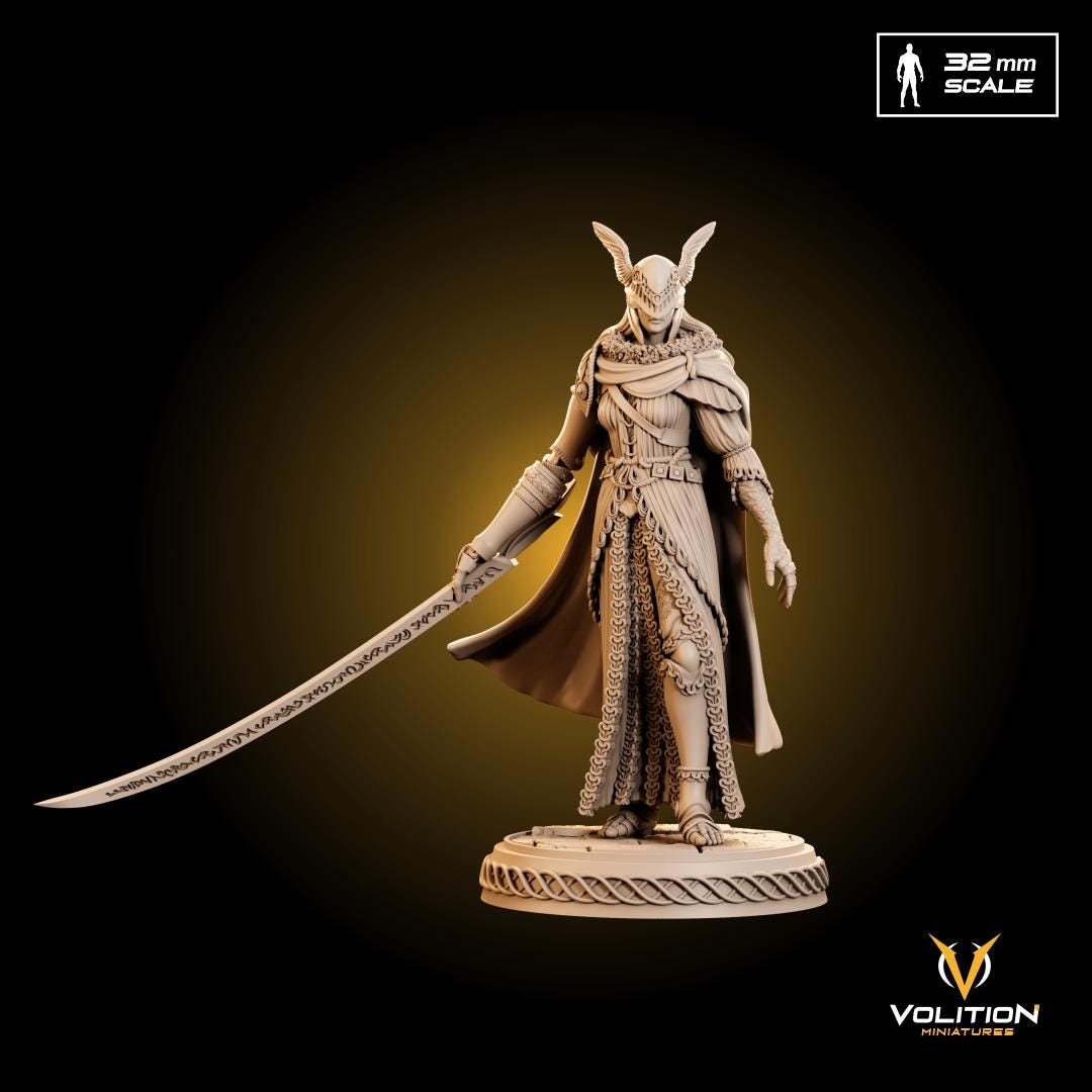 Malenia, Blade of Miquella – Phase 1 Figure | Hand-Painted or Unpainted Resin Statue | Elden Ring Collectible | 16K Print | VolitionMiniatur