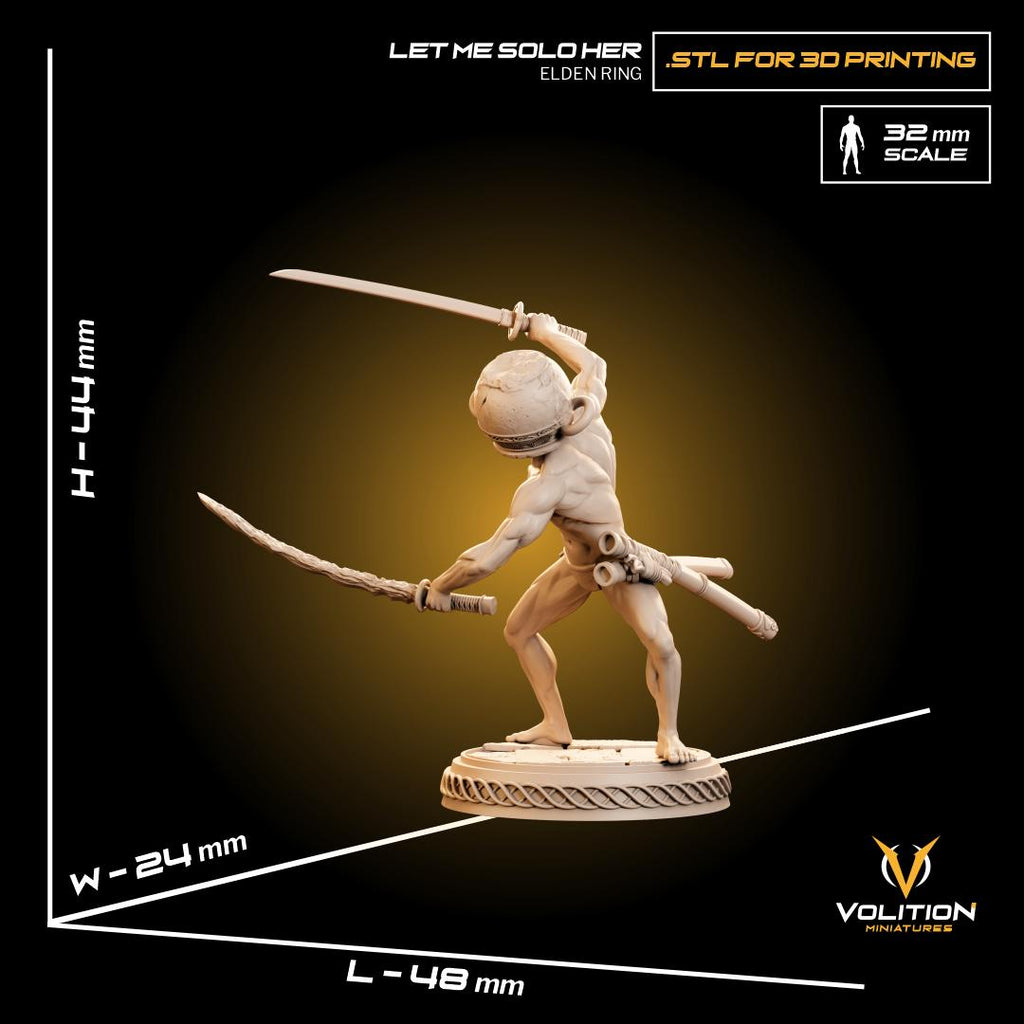 Let me solo her Miniature & Figure | Hand-Painted or Unpainted Resin Statue | Elden Ring Collectible | 16K Print | VolitionMiniatures