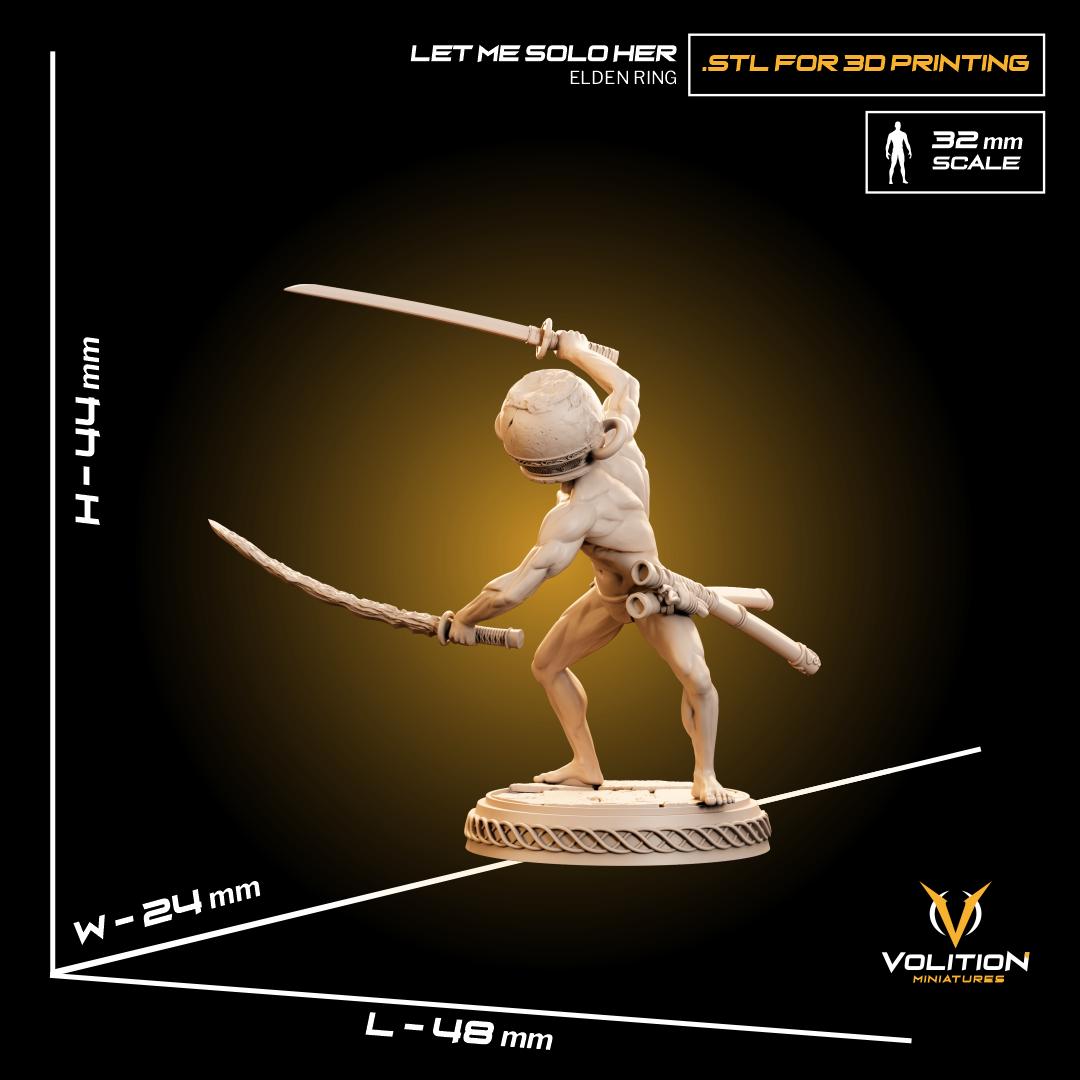 Let me solo her Miniature & Figure | Hand-Painted or Unpainted Resin Statue | Elden Ring Collectible | 16K Print | VolitionMiniatures