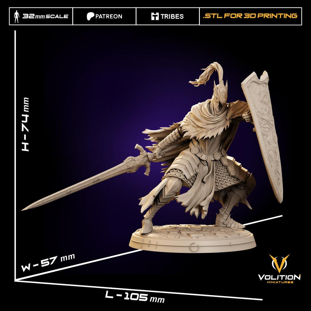 Artorias of the Abyss Miniature & Figure | Dark Souls |Hand-Painted or Unpainted Resin Statue Fan art| 16K Print | VolitionMiniatures
