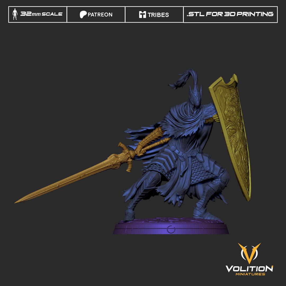 Artorias of the Abyss Miniature & Figure | Dark Souls |Hand-Painted or Unpainted Resin Statue Fan art| 16K Print | VolitionMiniatures