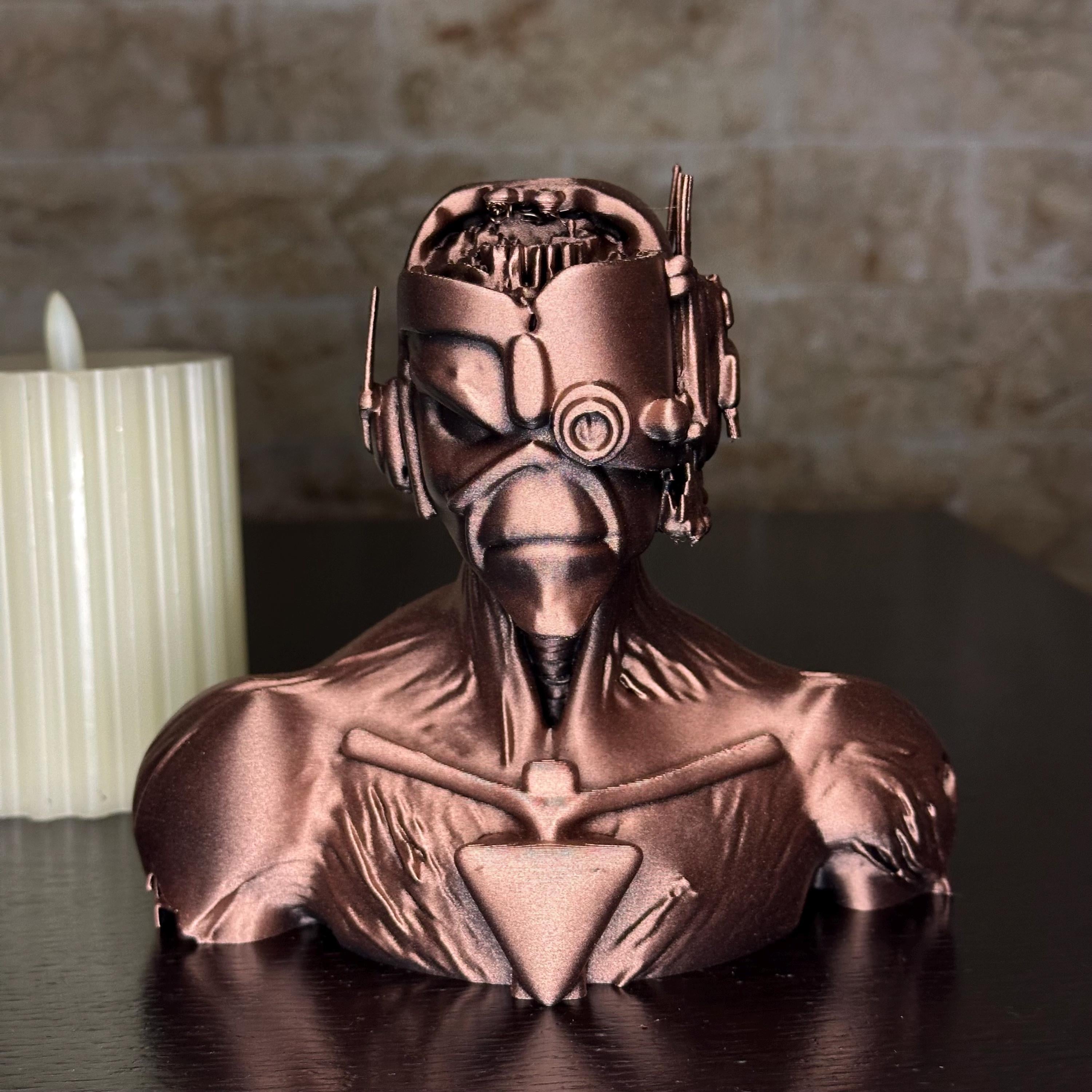 Cyborg Eddie Somewhere In Time Iron Maiden Bust | Hand-Painted Heavy Metal Collectible Statue Bust | 3D Printed Model for Rock Fans| FANART|