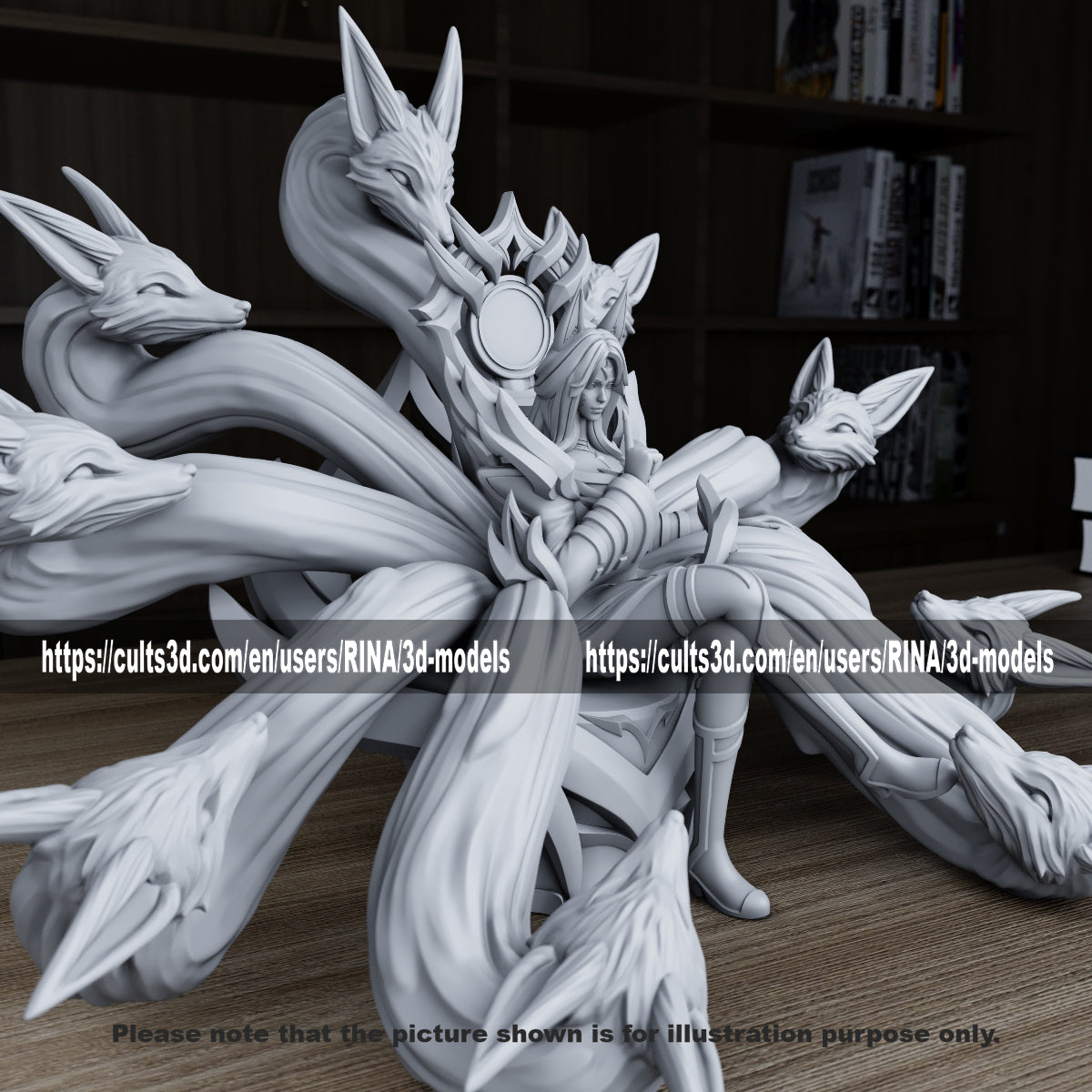 Immortalized Legend Ahri 3D Printed Figure