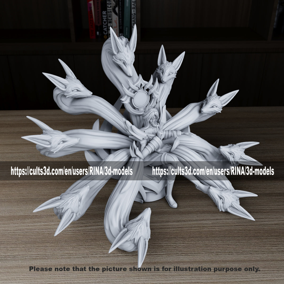 Immortalized Legend Ahri 3D Printed Figure